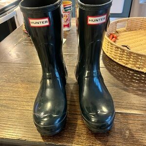 Hunter Glossy dark green/blue Mid-Calf Rain Boots
